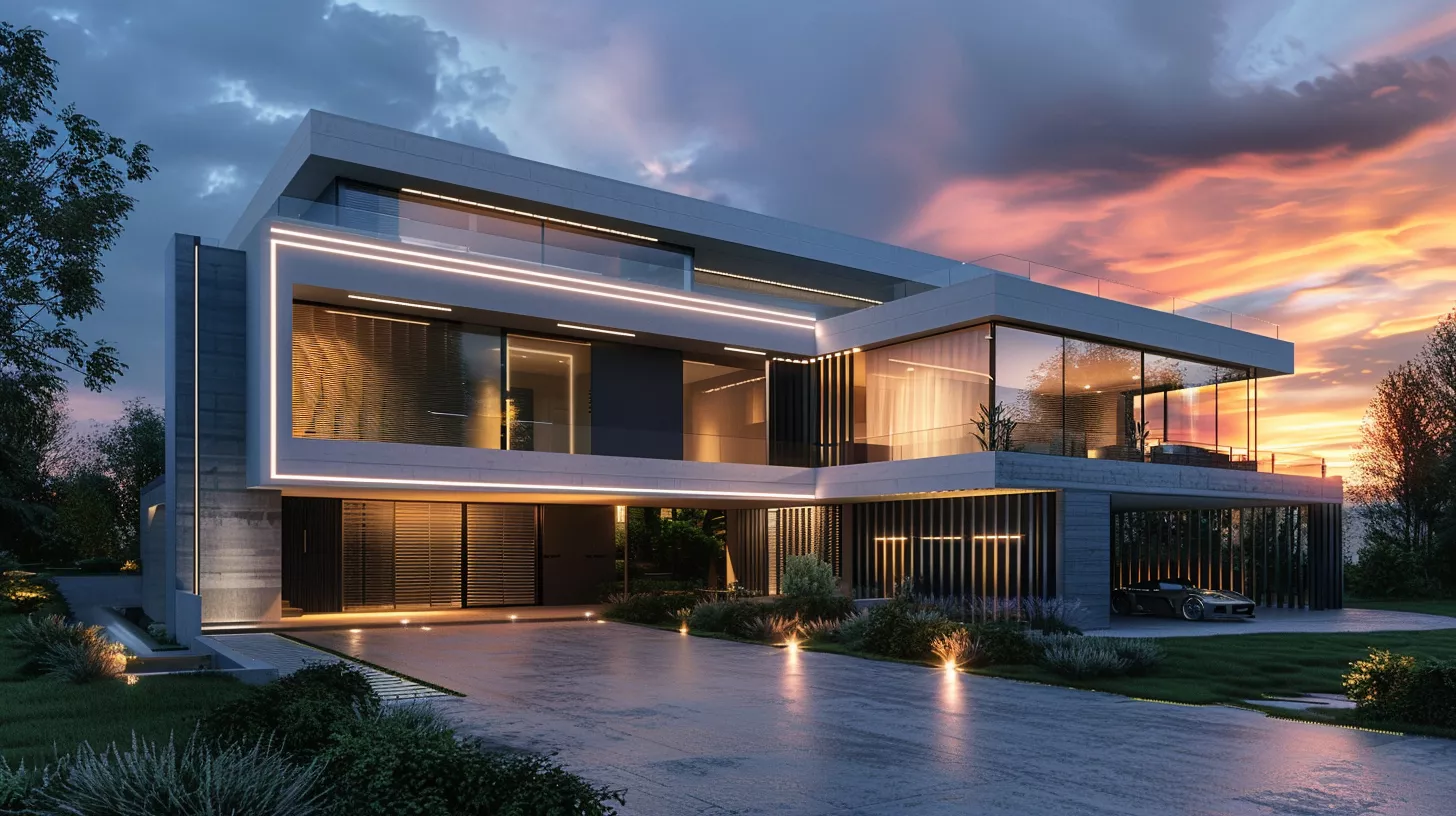 Smart Villa 2025 – واجهة فيلا ذكية مستقبلية Smart Villa 2025 – واجهة فيلا ذكية مستقبلية